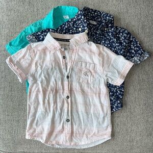 GAP and Calvin Klein Short Sleeve Collared Shirts Size 3T (bundle of 3)